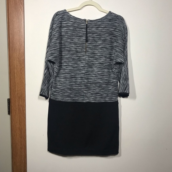 LOFT Dress with Textured Top and Black Bottom, 10 - Picture 2 of 8